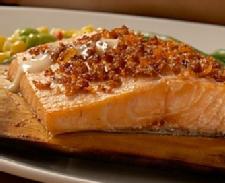 Steal This Recipe� Cedar Plank Salmon with Chorizo Topping & Lemon Butter Sauce | Bonefish Grill