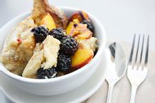 Chef Jamie's Peach & Blackberry Cobbler with Sour Cream Ginger Biscuit Topping