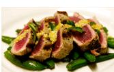 Steal This Recipe� Grilled Tuna w/ Meyer Lemon Pesto & Sugar Snap Peas | Dominick's
